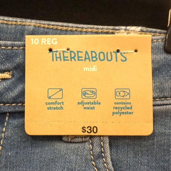 Thereabouts Denim Shorts Light Wash with Embroidered Flowers Stretch Girl’s 10 - Picture 2 of 6